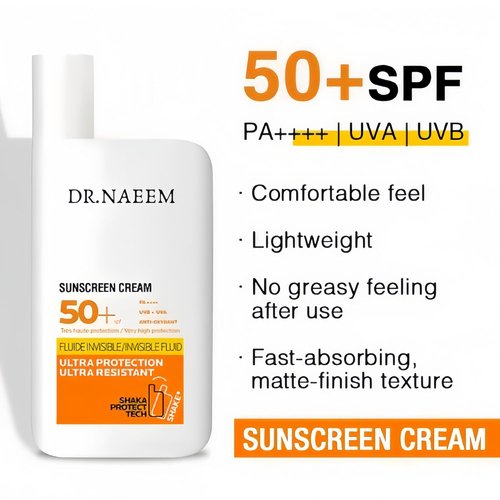 Organic Brightening Sunscreen SPF 50+ PA+++ - Mineral UV Protection with Zinc Oxide & Titanium Dioxide | Non-Greasy Matte Finish, 50ml
