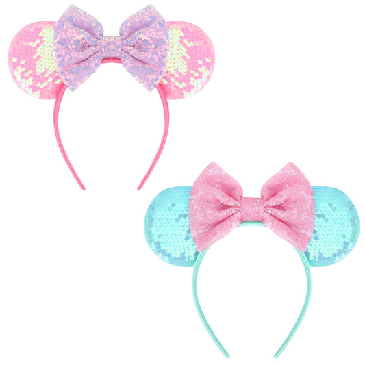 DRESHOW Mouse Ears Bow Headbands Glitter Party Decoration Cosplay Costume for Girls & Women