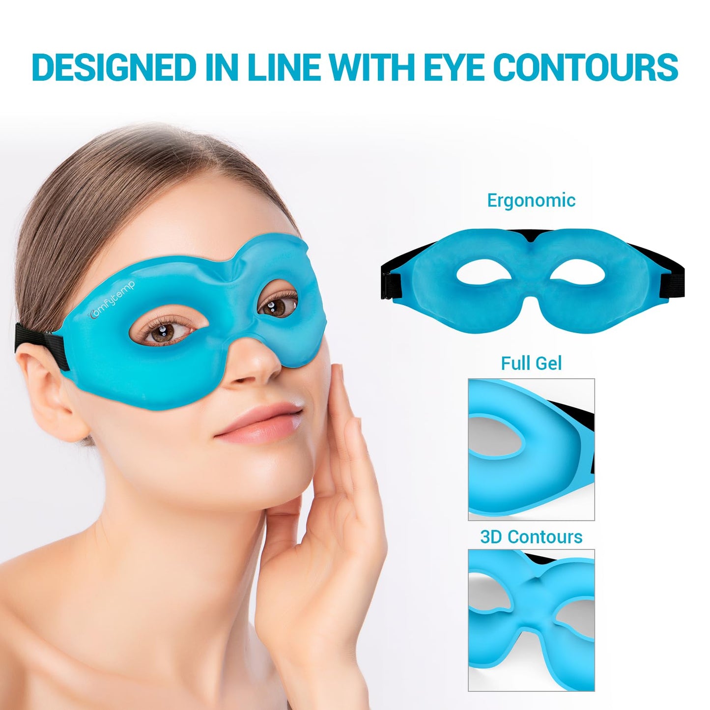 Comfytemp Cold Gel Eye Mask and Neck Shoulder Ice Pack Wrap Bundles