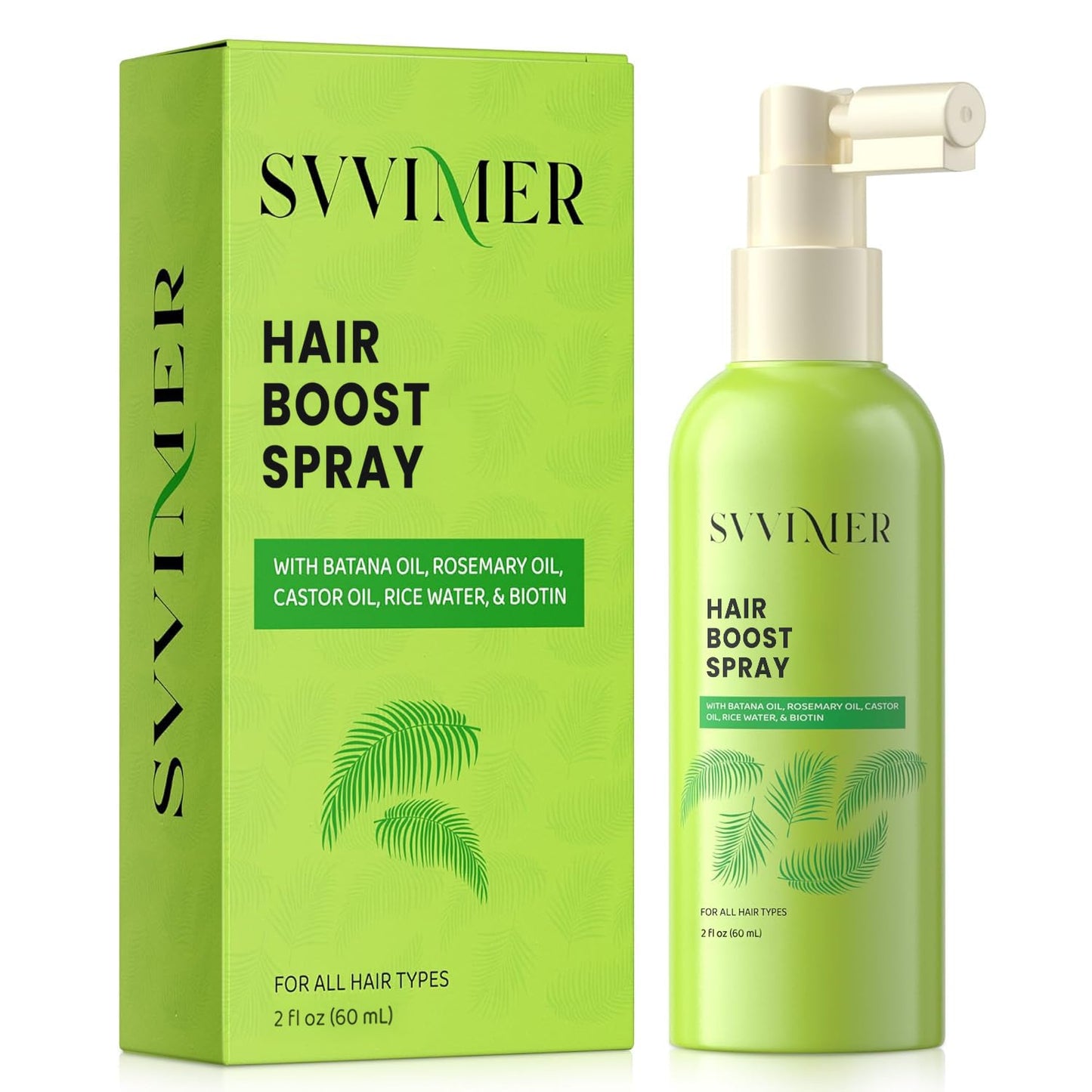 Svvimer Hair Growth Serum Spray - Rosemary & Batana Oil with Biotin for Thicker Hair - 2 Fl Oz