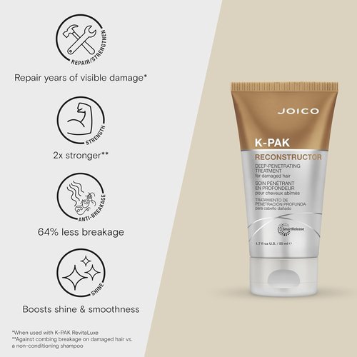 Joico K-PAK Reconstructor Treatment - Deep Repair for Severely Damaged Hair | Strengthen & Fortify Strands with Keratin & Arginine