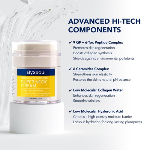 ElySeoul Neck Cream - Firming & Tightening Anti-Aging Treatment for Crepey Skin & Wrinkles