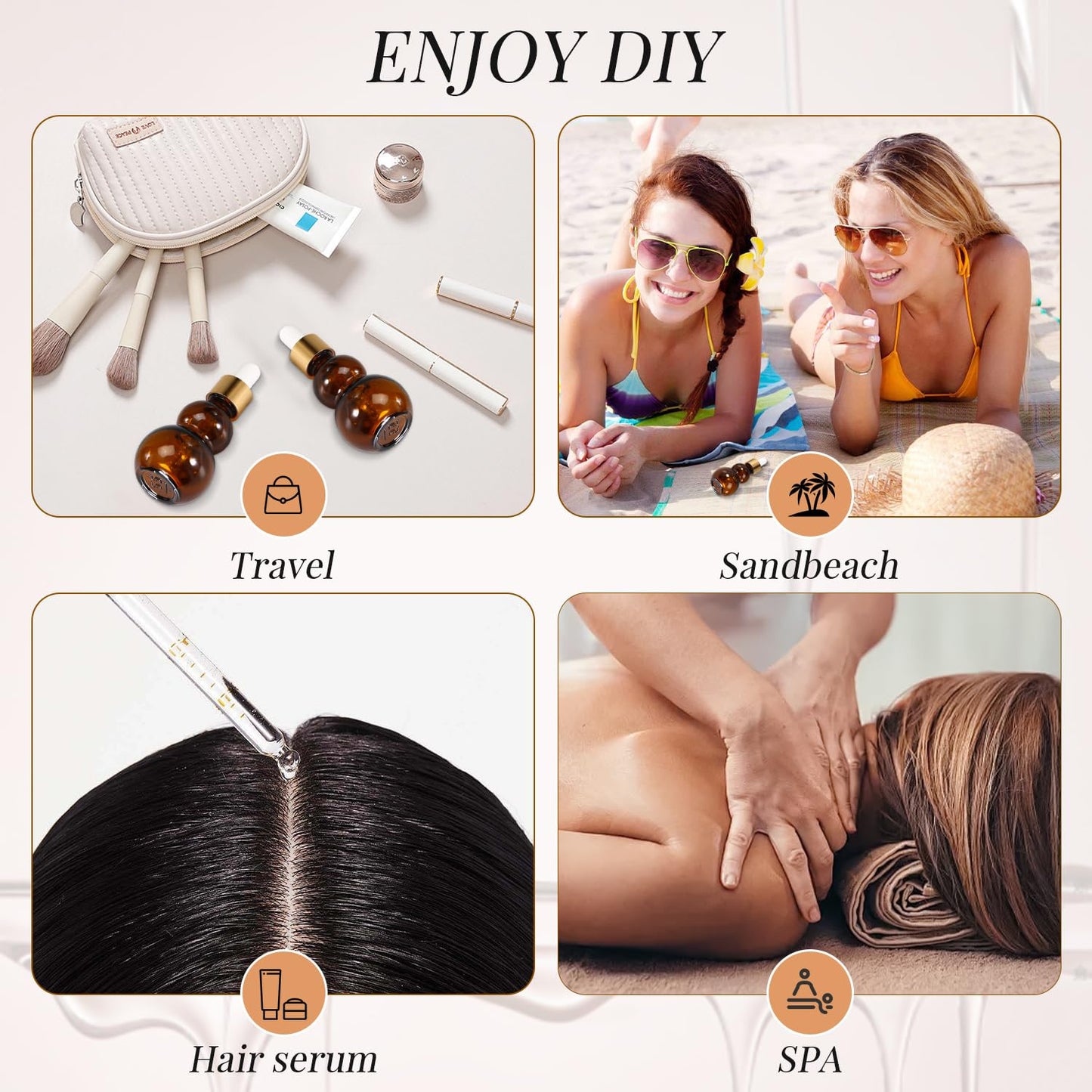 UMETASS 1 oz Dropper Bottles, 30ml Dark Amber Glass Tincture Bottles with Eye Droppers, Leakproof Essential Oils Bottles, Mini Travel Essentials Bottles (6 Pack-Brown)