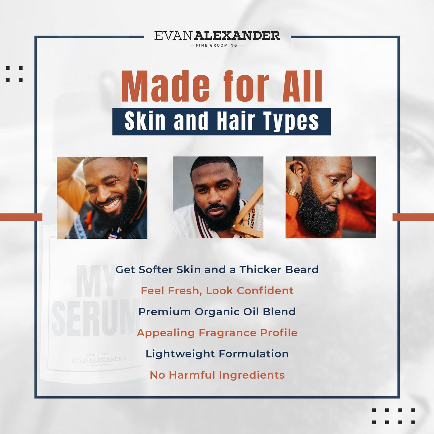 Evan Alexander Fine Grooming MY Serum Beard Oil for Men's, Fresh, 1 Fluid Ounces
