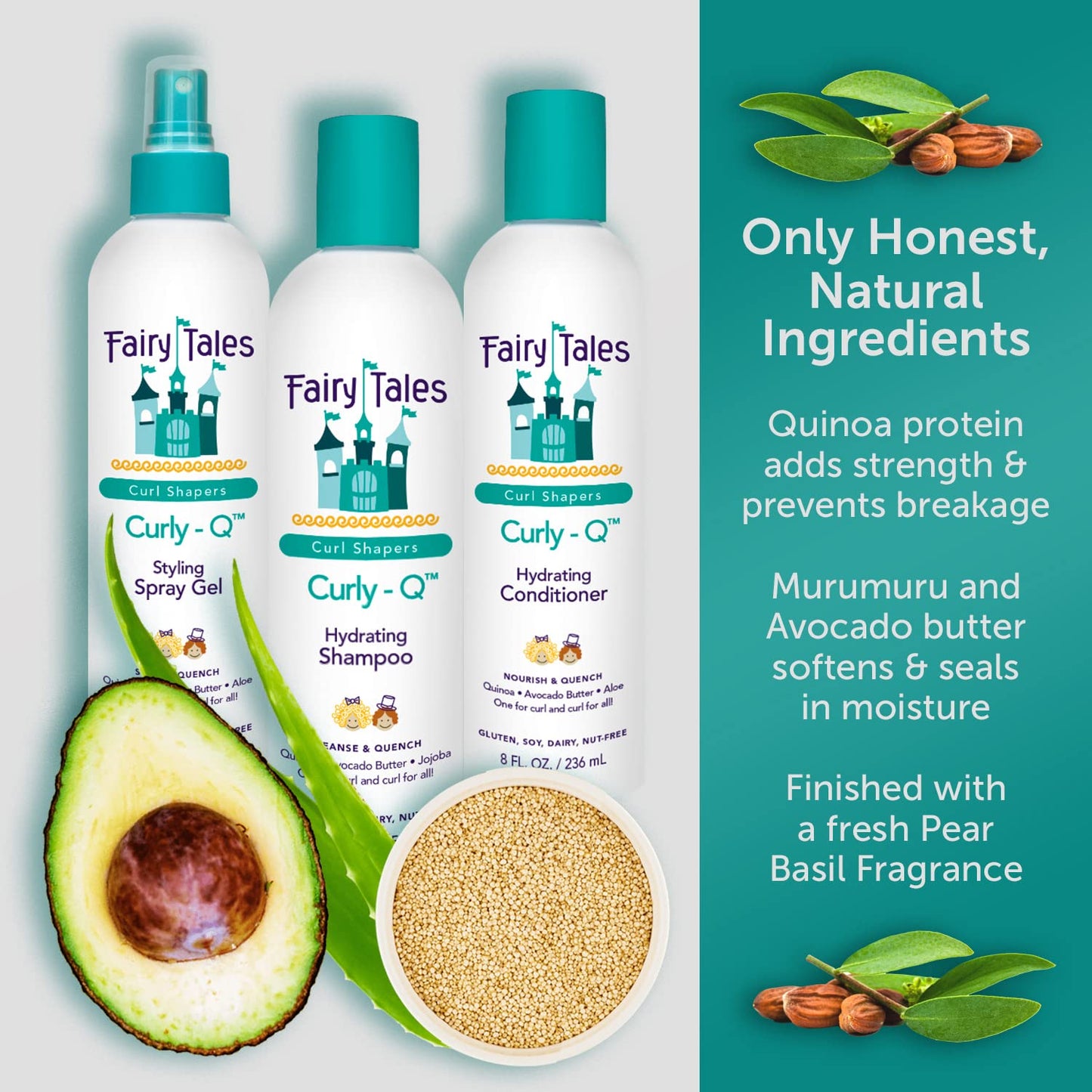 Fairy Tales Curly Q Kids Styling Spray Gel - Paraben & Sulfate Free, 8oz | Perfect for All Curl Types