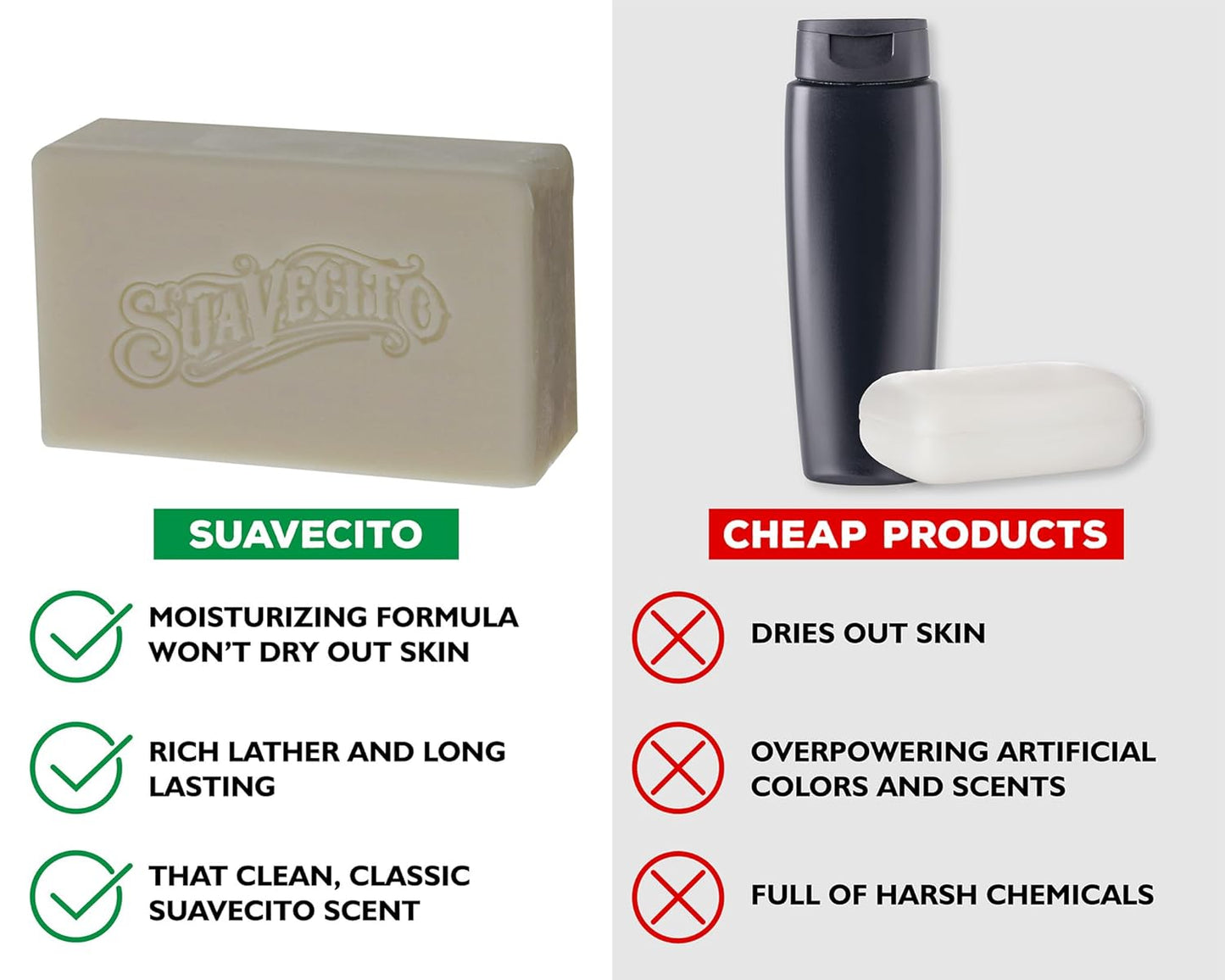 Suavecito Body & Hand Soap Bars - Moisturizing Formula with Masculine Original Fragrance | 6 oz, 3-Pack