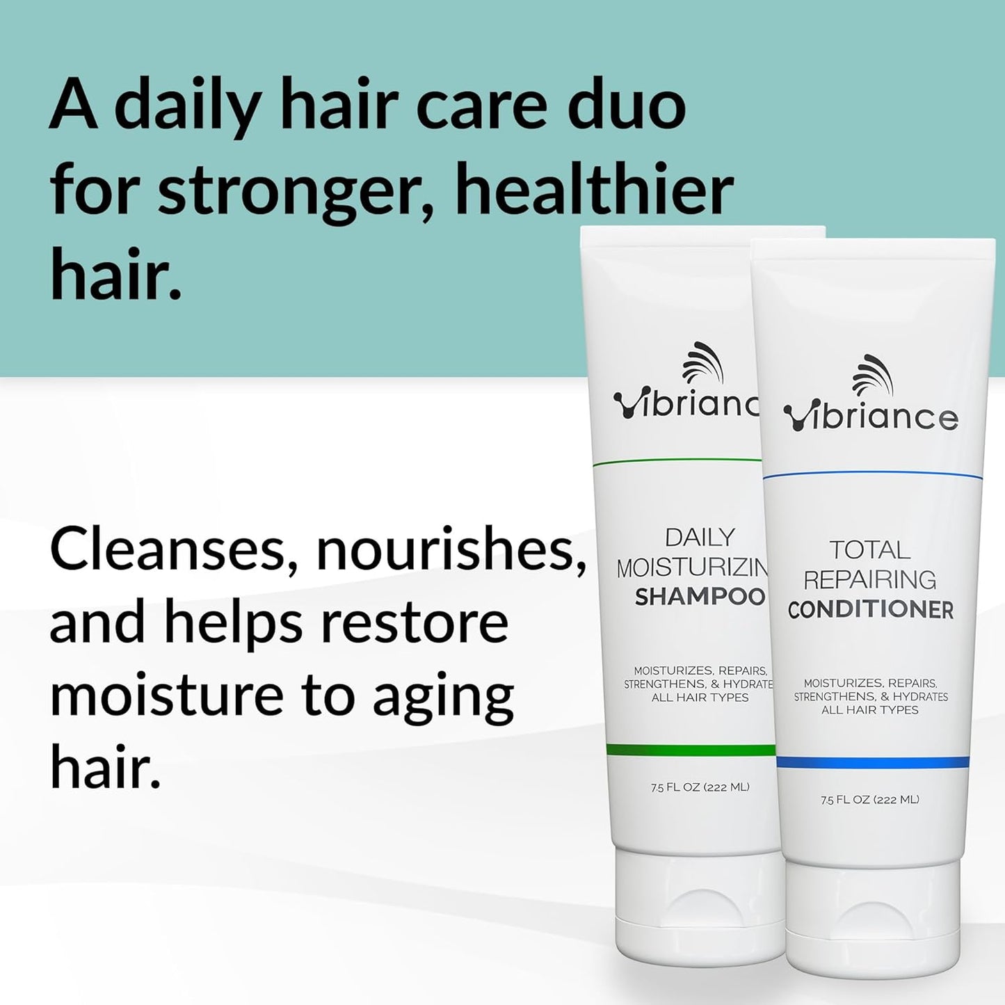 Vibriance Shampoo & Conditioner Set - Biotin-Infused Strengthening Wash for Dry, Damaged Hair | Deeply Hydrating