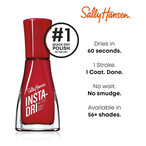 Sally Hansen Insta-Dri Nail Polish - Quick Dry, Long-Lasting Shine | Opaque Glossy Finish | 403 Go Garnet