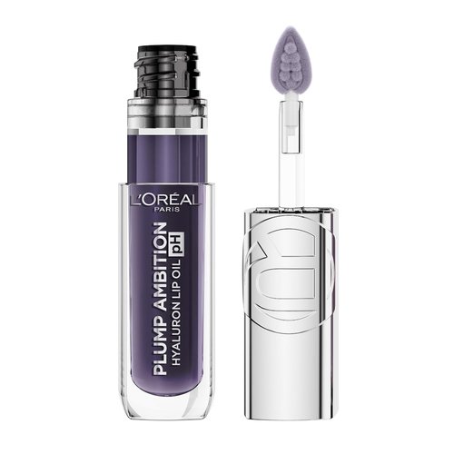 L'Oreal Paris Plump Ambition Lip Oil - Color Shifting Tint with 24HR Hydration | 090 pH Berry Noir