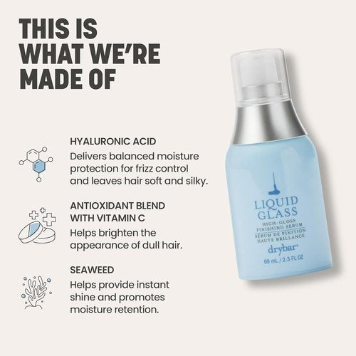 Drybar Liquid Glass High-Gloss Finishing Serum - Reduces Frizz & Tames Flyaways | Vegan, Cruelty-Free, Weightless Hydration