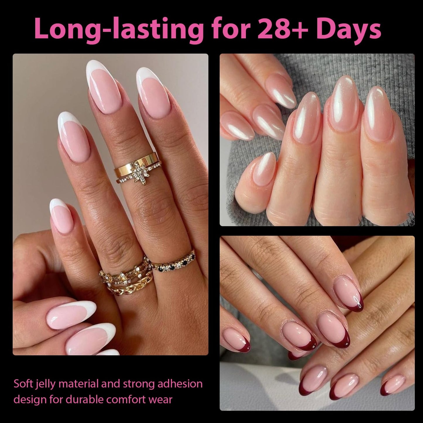 UNA GELLA Gel Nail Glue, Solid Nails Gl ue Gel 40g Lamp Curing Needed Soak Off G LUE Strong Nail G LUE G el for Acrylic Fake Nails Tips Extension Press On Nails for Gelly Tips