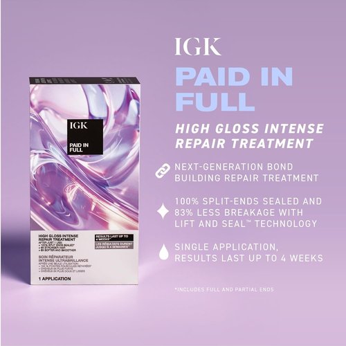 IGK Paid In Full High Gloss Repair Treatment - 100% Split Ends Sealed | Next-Gen Hair Repair Solution