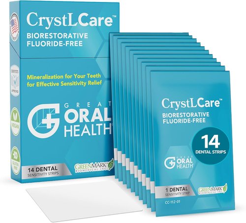 CrystLCare Tooth Sensitivity Treatment - Nano Hydroxyapatite Strips for Enamel Repair | 14 Count