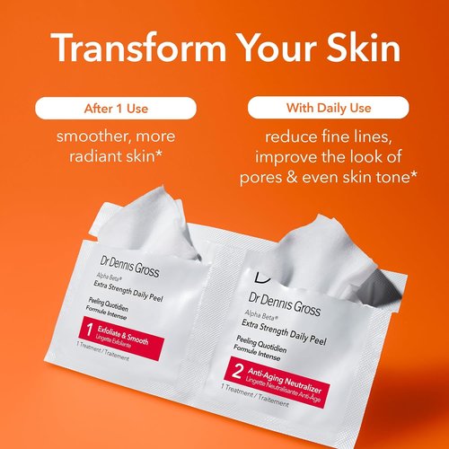 Dr. Dennis Gross Alpha Beta Extra Strength Daily Peel - 2-Step Exfoliating Pads for Smoother, Radiant Skin | 5 Treatments