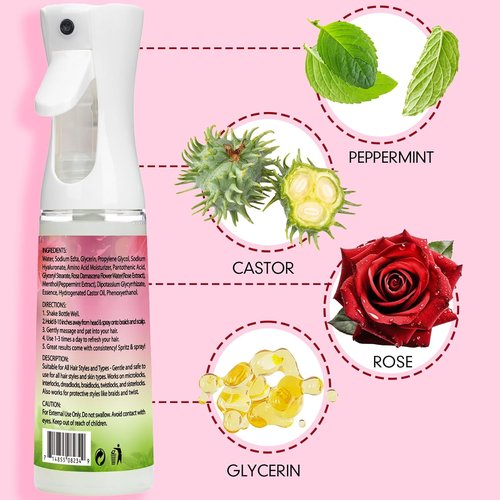 Rose Water Hair Loc Spray - Moisturizing & Refreshing Dreadlock Hydrator | Nourishing Scalp Mist