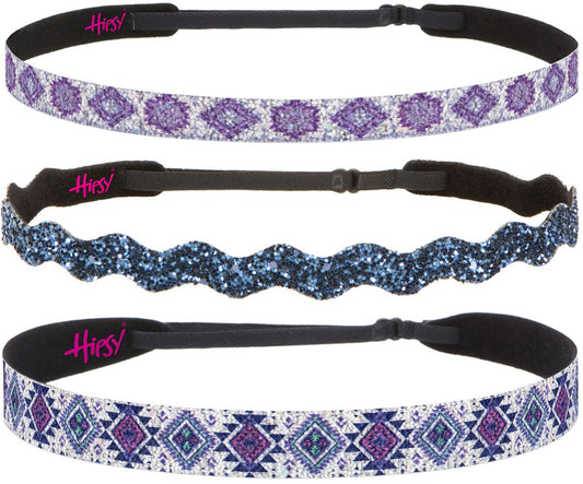 Hipsy Women's Adjustable Cute Fashion Hippie Headbands Hairband Gift Pack (Pink & Blue Aztec 1pk)