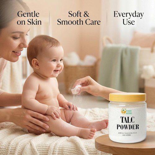 Herbs Botanica Talcum Powder - 8 oz Unscented Fine Talc for Body Freshness & DIY Cosmetics