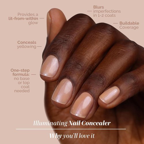 LONDONTOWN Illuminating Nail Concealer - Brightening Polish & Strengthener for Discolored Nails | 21+ Free, 0.4 Fl Oz
