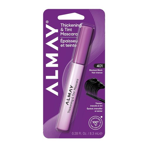 Almay Thickening & Tint Mascara - Nourishing, Hypoallergenic Formula in 401 Blackest Black
