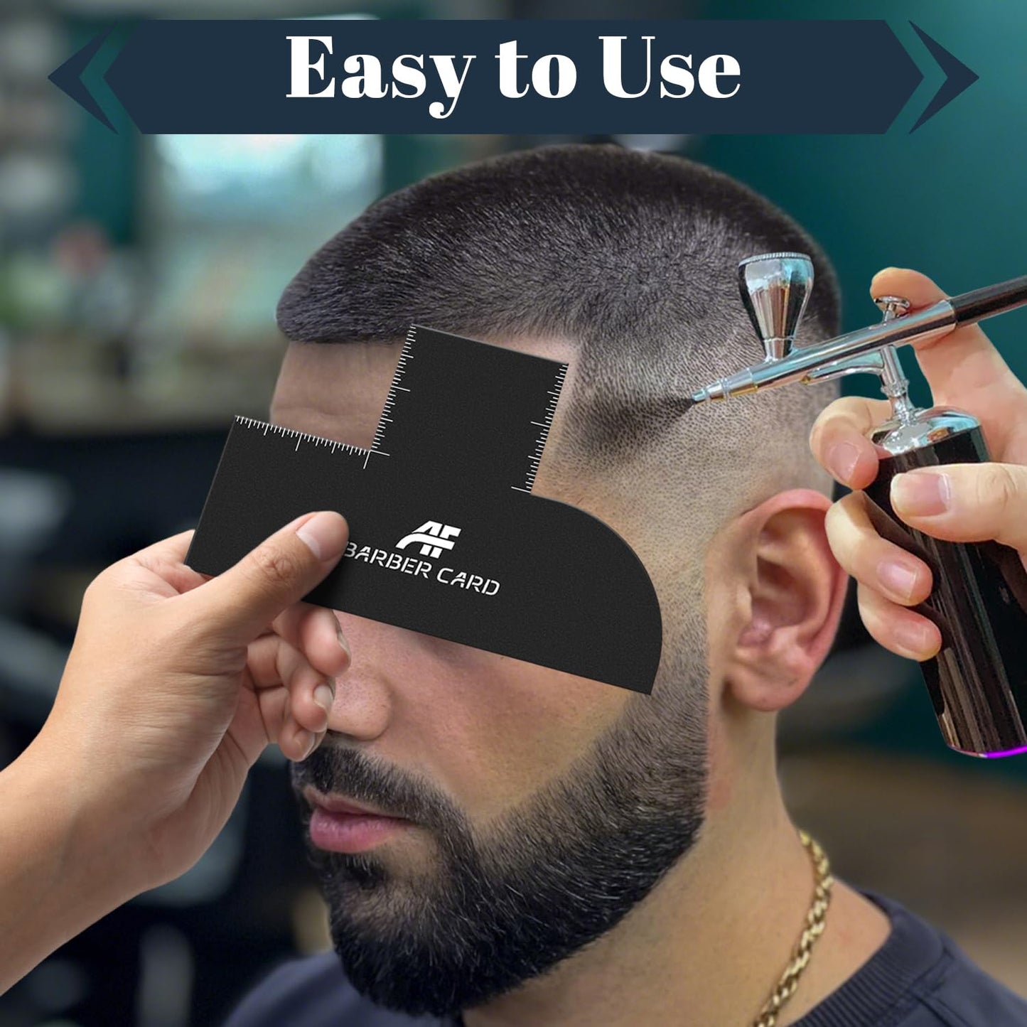Skiennix Barber Enhancement Card - Reusable Measurement Tool for Precise Hairline Shaping | Black, One Size