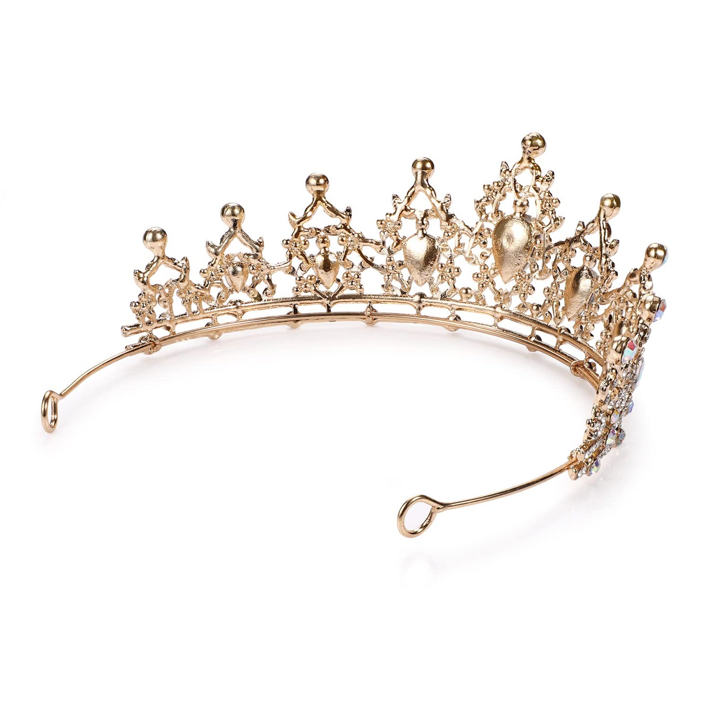 Gold Aurora Crown Princess Tiara Halloween Costumes Headband for Girls Women