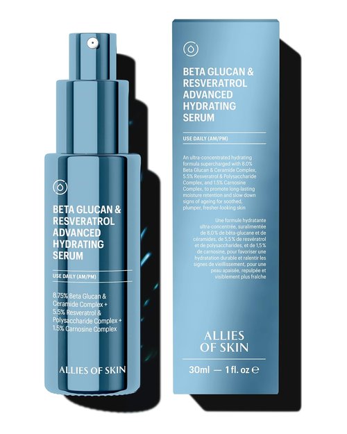 Allies of Skin Advanced Hydrating Serum - Plumping Face Serum with Ceramides & Peptides | 1 Fl oz for Sensitive, Dry Skin