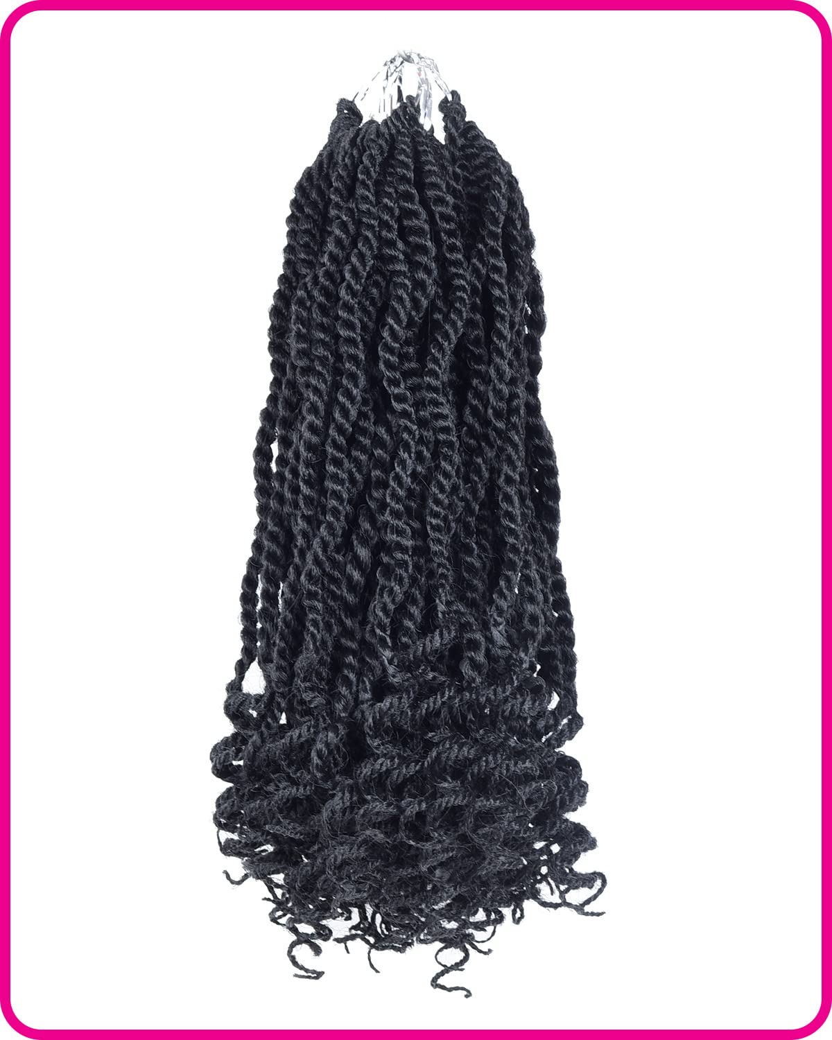 TOZIKA Wavy Senegalese Twist Crochet Hair 12 Inch Crochet Hair for Black Women Pre-twisted Kids Crochet Hair 2 Packs Braids Wavy Ends Synthetic Hair Extension(1B#, 12 Inch）