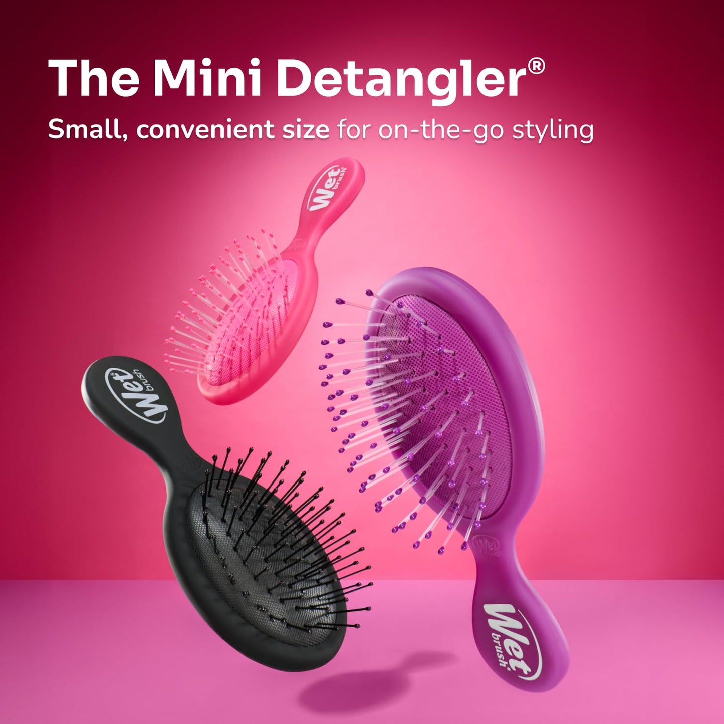 Wet Brush Mini Detangler Hair Brush, Black Frost, Detangling Travel Hairbrush, Ultra-Soft IntelliFlex Bristles Glide Through Tangles with Ease, Pain-Free, All Hair Types