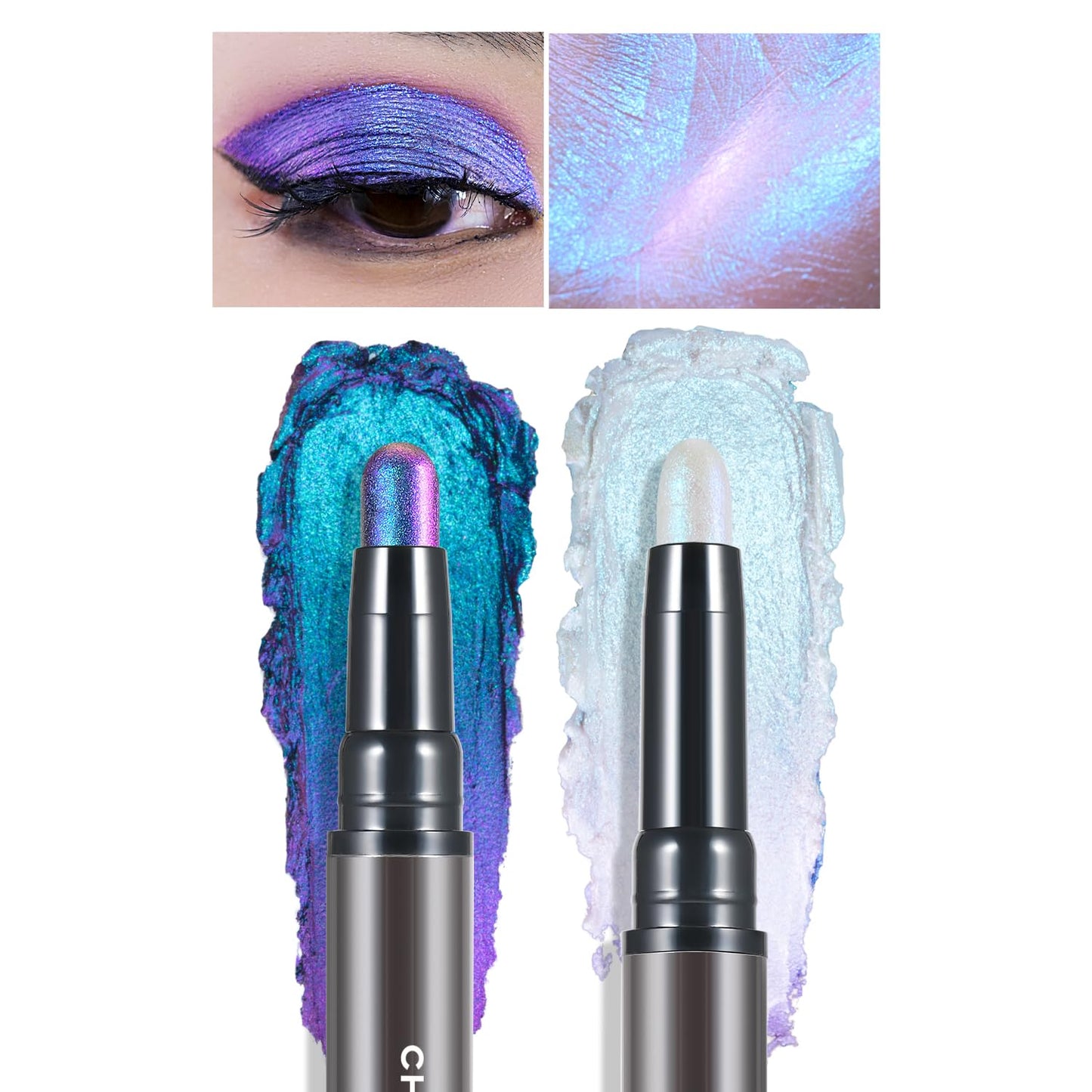 CHARMACY Multichrome Cream Eyeshadow Stick - Waterproof, High Pigment Eye Brightener | Vegan & Cruelty-Free