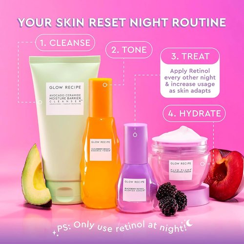 Glow Recipe Gentle Blackberry Retinol Serum - Korean Night Serum for Sensitive Skin | 30ml, Triple Retinoids & Glycerin
