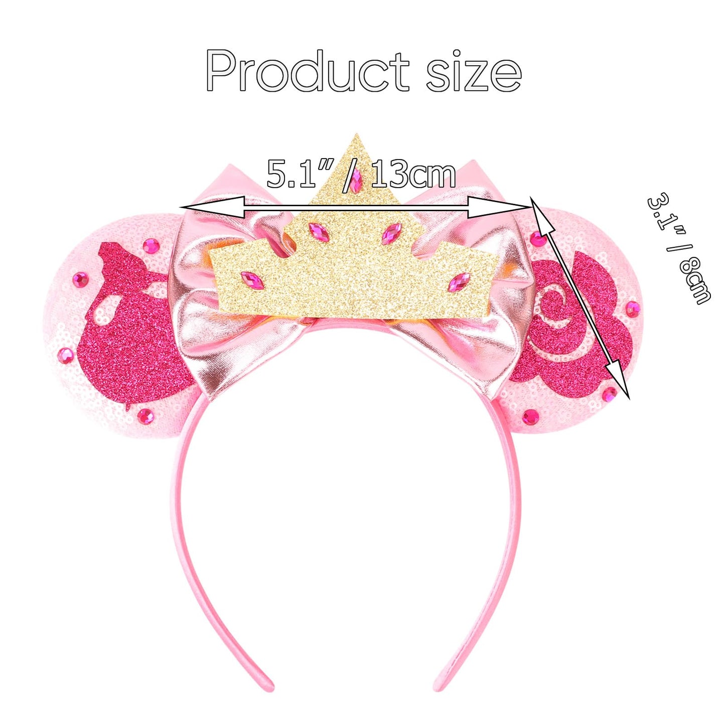 AQOKKA 1 Pcs Mouse Ears Headbands with Bow for Birthday Party, Hair Hoop Party Decoration Cosplay Costume Hair Accessories for Women & Girls