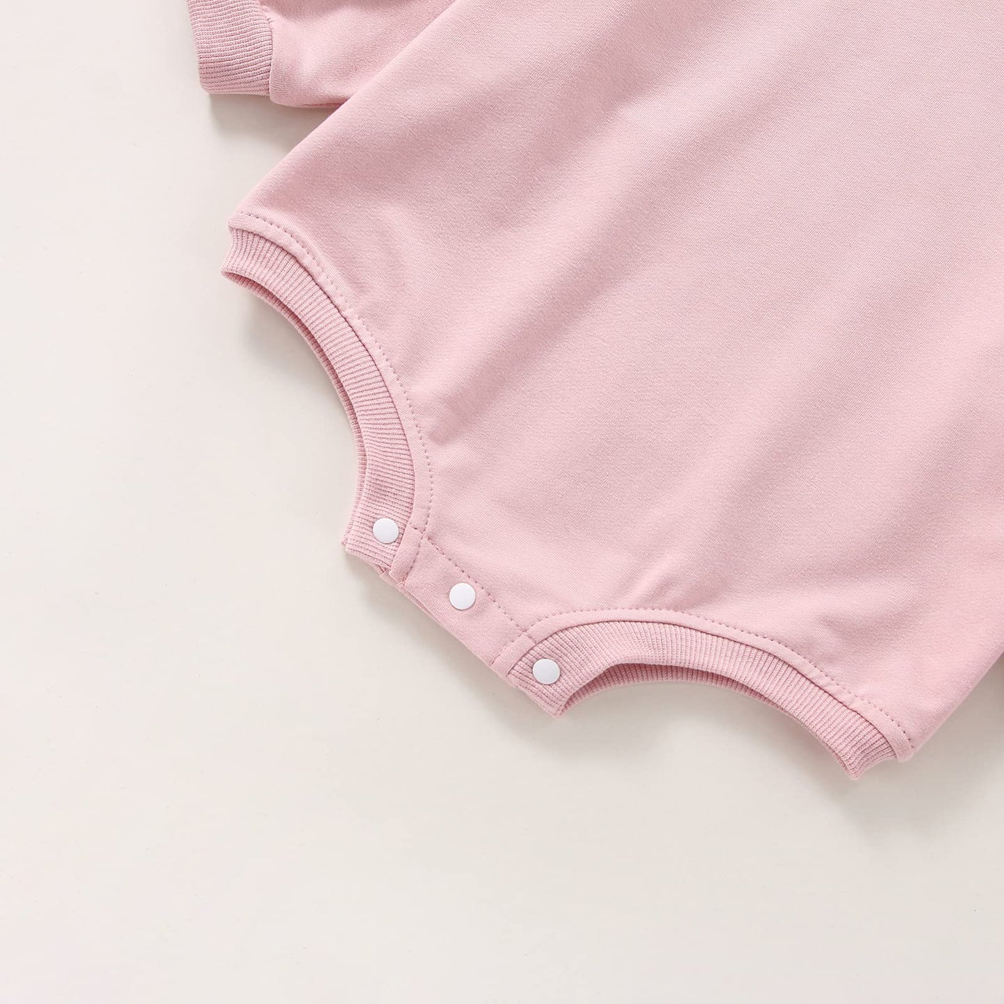 DOSYZTO Baby Girl Boy Sweatshirt Romper Outfit Solid Color Long Sleeve Round Neck Jumpsuit Infant Bodysuit Top (Solid Pink Romper,12-18 Months)