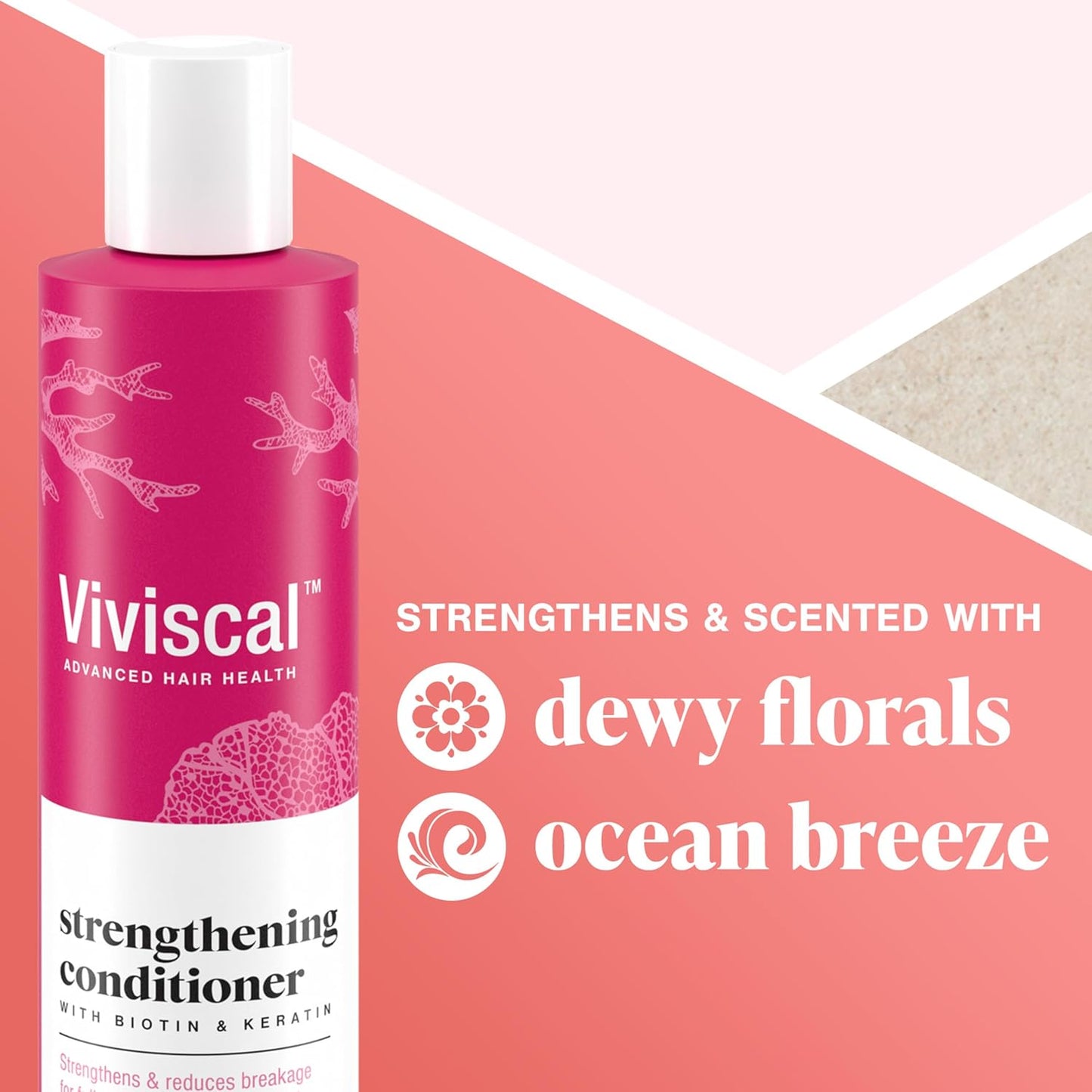 Viviscal Hair Strengthening Conditioner - Strengthens Hair & Reduces Breakage - With Biotin & Keratin - 250ml (8.45 Fl Oz)