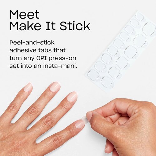 OPI Make It Stick - Nail Adhesive Glue & Press-On Tabs, 120 Count | Vegan, Fast-Drying, Mess-Free Application