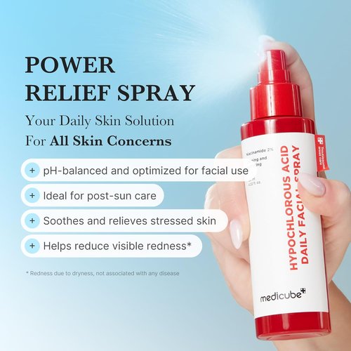 Medicube Power Soothing Spray - Hypochlorous Acid Facial Mist for All Skin Types | 4.22 fl. oz - Calming Daily Solution