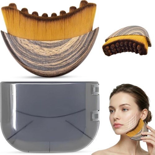 Regine Switzerland Lymphatic Contour Face Brush - Anti-Puffiness Ergonomic Massager for Sculpting