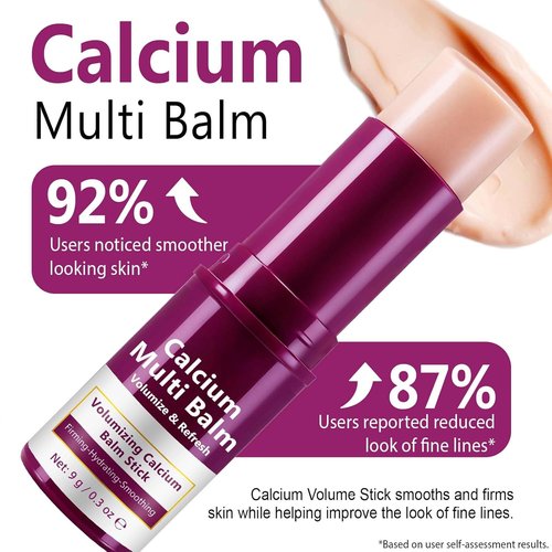 Calcium Multi Balm Stick - Korean Collagen Moisturizing Cream for Wrinkle Reduction & Firming | All-in-One Face, Eye & Neck Care, 9g