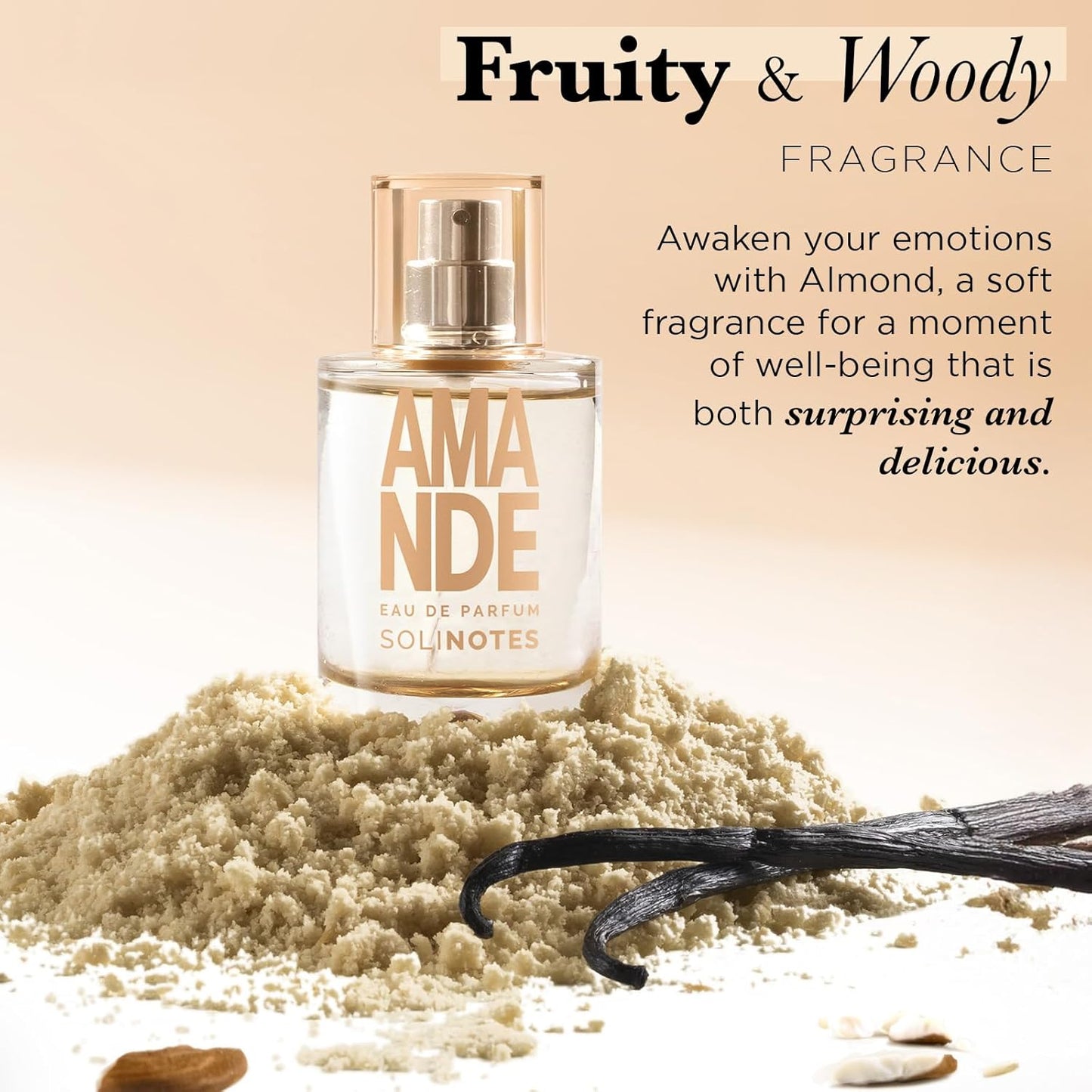 Solinotes Almond Perfume - Delicate Floral & Soothing Scent | 1.7 Fl Oz Eau De Parfum, Vegan & Cruelty-Free