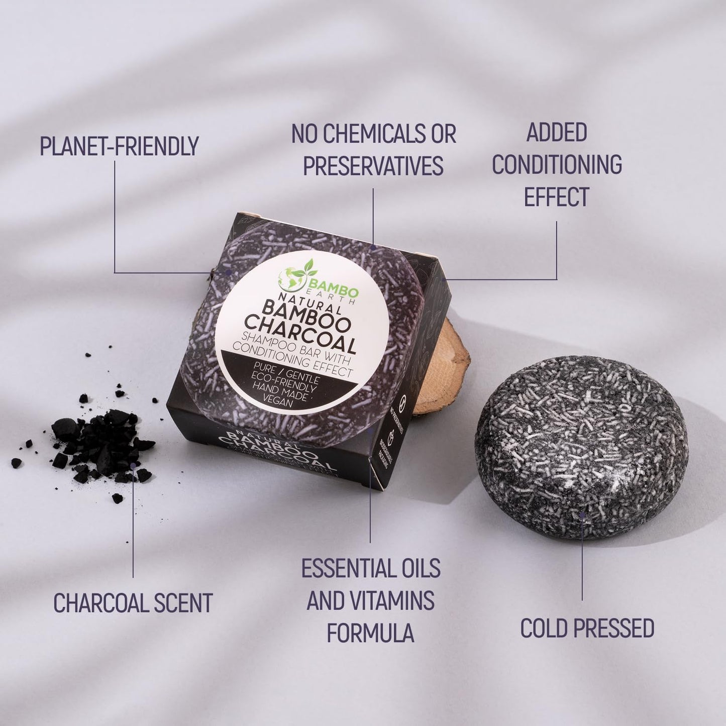 Skiennix Solid Shampoo Bar & Conditioner - 100% Organic Hair Soap with Bamboo Charcoal & Essential Oils