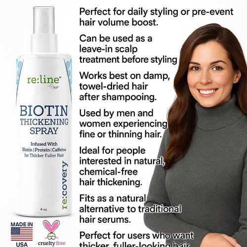 Biotin Hair Thickening Spray - Hair Growth Tonic for Thinning Hair | Unisex Formula