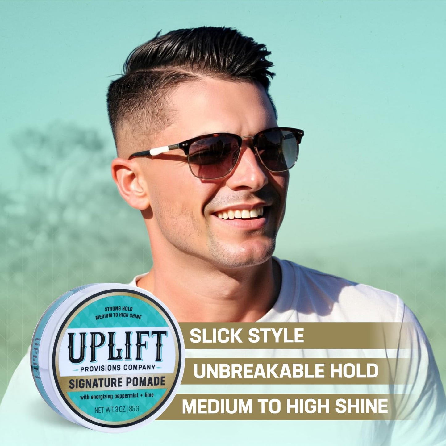 Uplift Provisions Company Signature Pomade - Strong Hold & High Shine for Bold Styles | Unisex, 3 oz.
