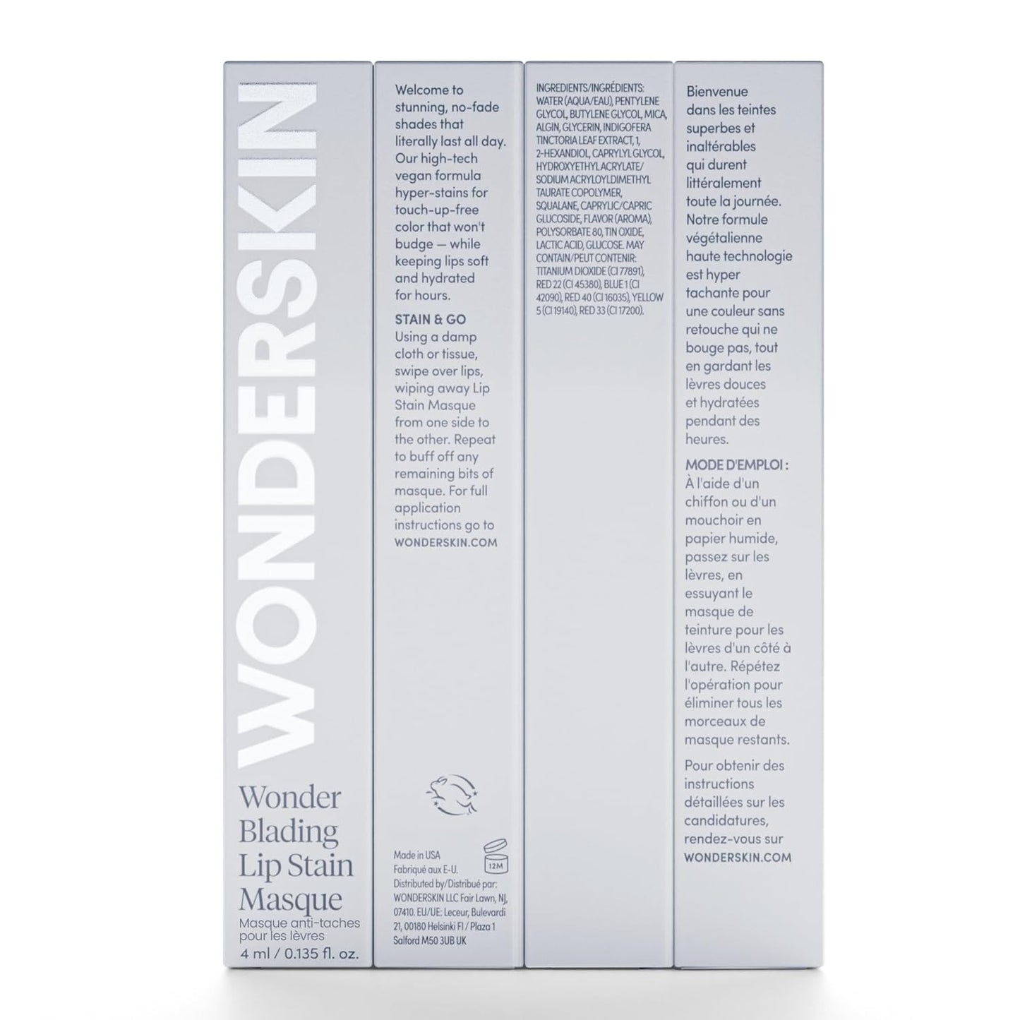 Wonderskin Wonder Blading Lip Stain Masque - Long-Lasting, Waterproof Pink Tint for Matte Finish (Crush)