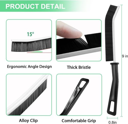 Crevice Cleaning Brush Set - Hard Bristle Grout Scrub & Multifunctional Gap Cleaner | 12PCS for Home & Kitchen
