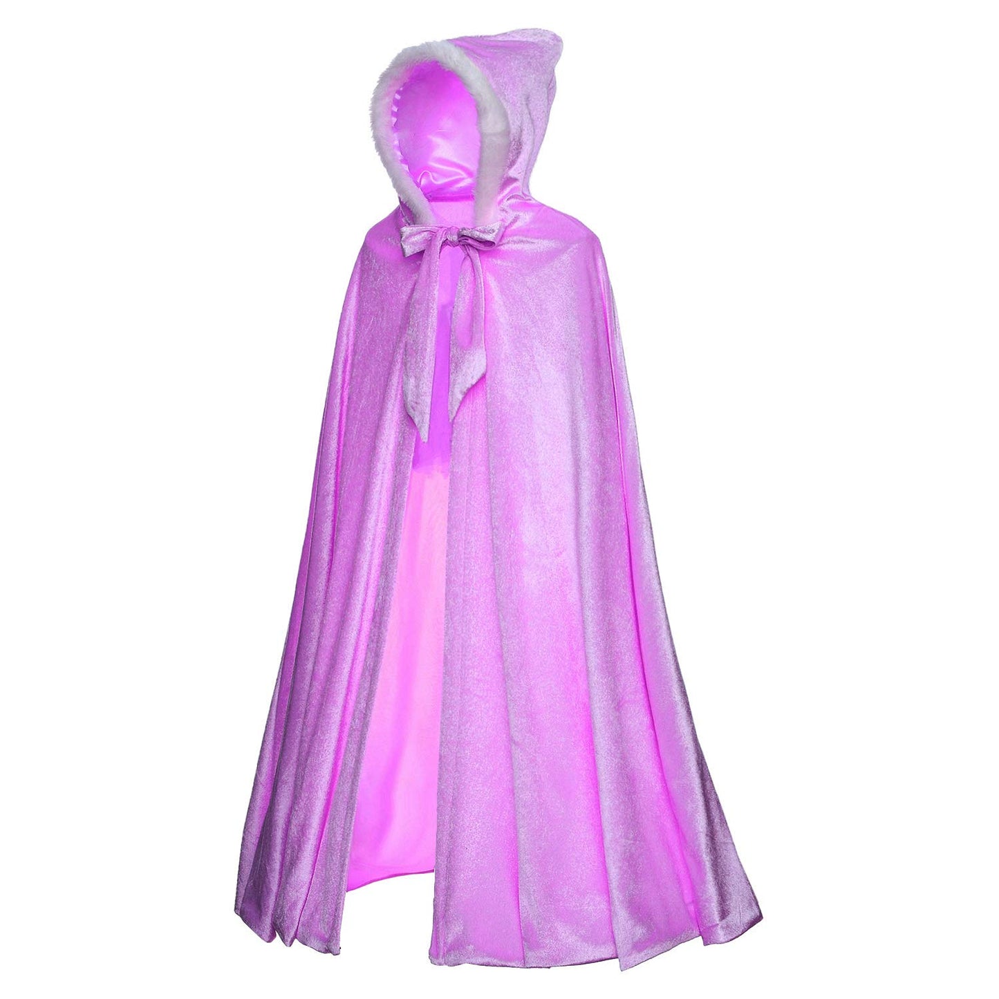 Princess Rapunzel Ariel Deluxe Costume Soft Velvet Plush Hooded Long Cape Cloak Accessories for Toddler Girls Dress Up Party Size 3T 4T 5T 3 4 5 Years Deep Purple