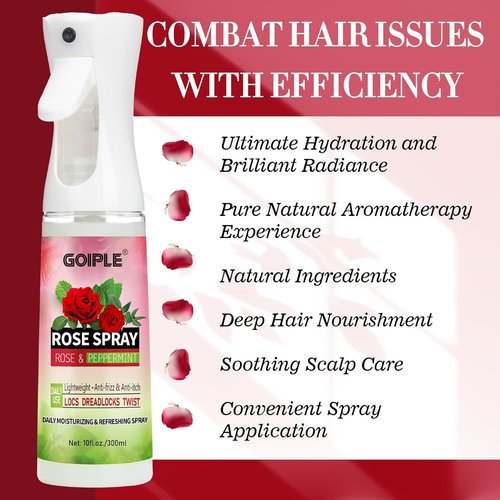 Rose Water Hair Loc Spray - Moisturizing & Refreshing Dreadlock Hydrator | Nourishing Scalp Mist
