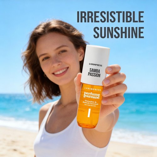 LANIMPRESS 3 FL OZ Hair and Body Fragrance Mist, Eau De Parfum for Women,Irresistible Sunshine Perfume No.1, Gourmand Floral Scent– With Notes of Pistachio, Caramel Vanilla,Travel Size Body Spray