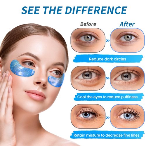 Regine Switzerland Eye Gel Pads - Natural Collagen Under Eye Patches for Puffiness & Dark Circles (24 Pairs)
