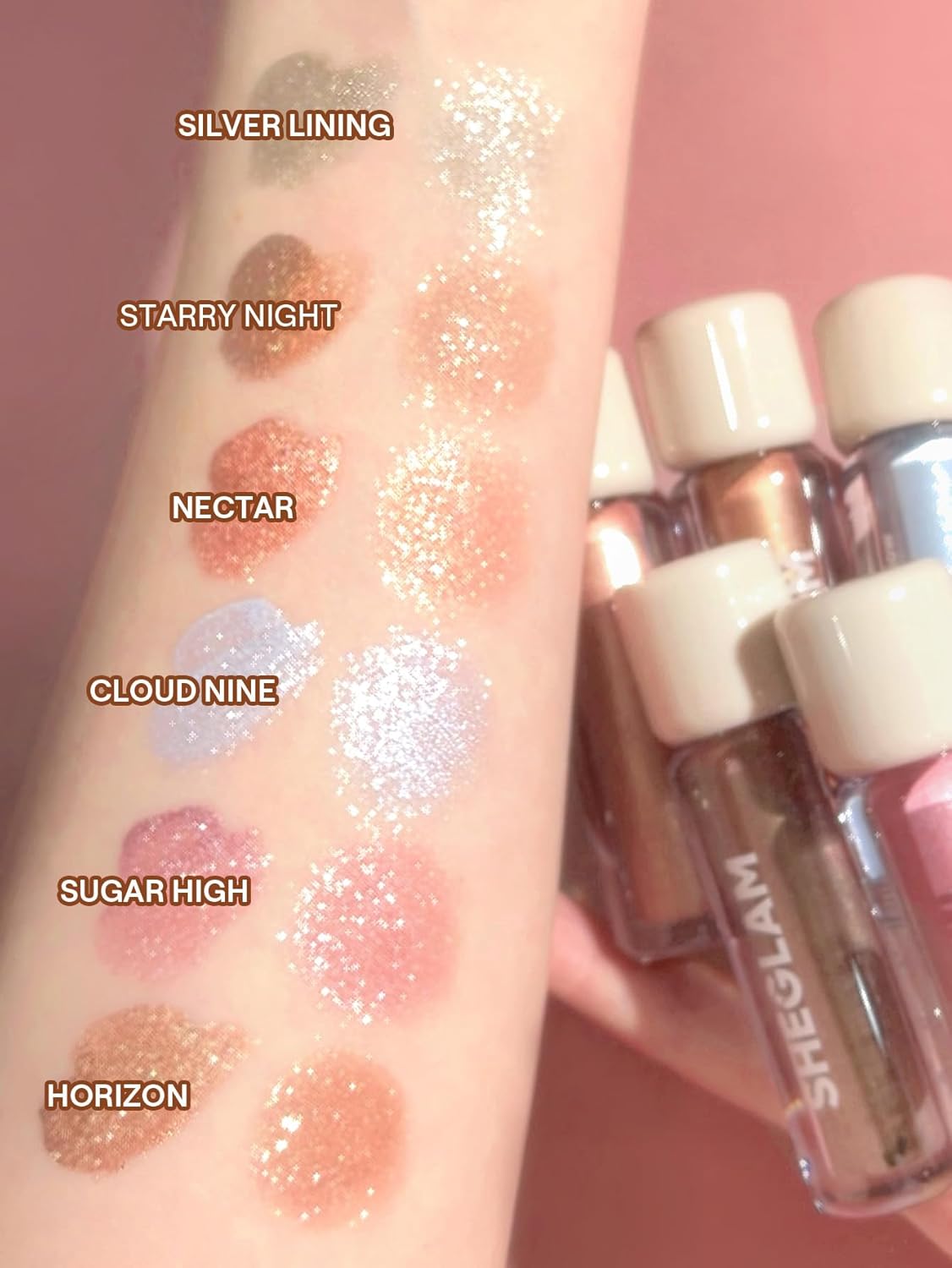 SheGlam Airglow Liquid Eyeshadow - 16-Hour Long-Lasting Shimmer in Cloud Nine