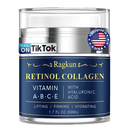 Ragkun Retinol Cream - Anti-Aging Facial Moisturizer for Women & Men | Collagen Neck Cream 1.7 fl. oz.