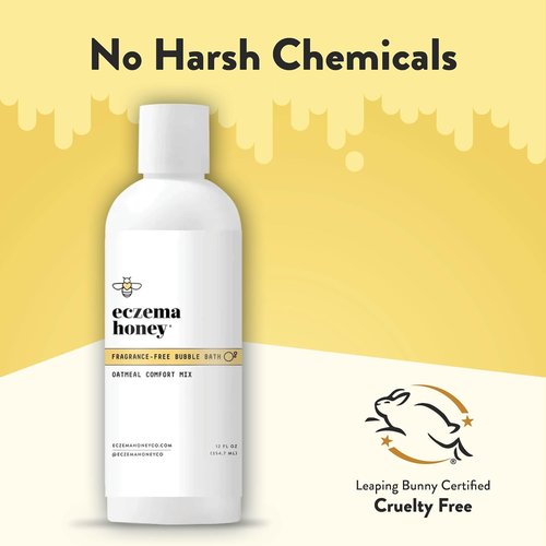 ECZEMA HONEY Oatmeal Comfort Bubble Bath - Fragrance-Free Moisturizing Soak for Sensitive Skin (12 Oz)